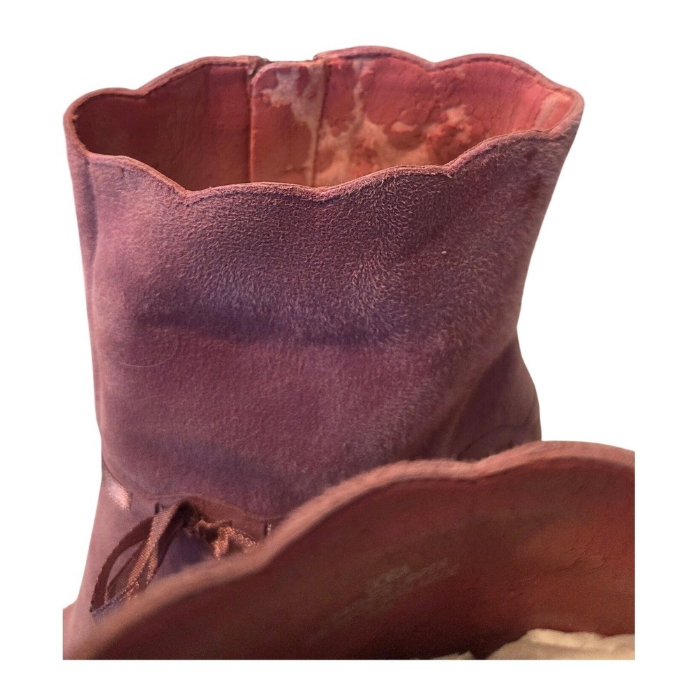 Guess Dora Ankle Boots Pink Suede Bow Detail Block Heel Women's Size 8M - Picture 8 of 13